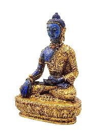 [shakyamuni Buddha], Buddhist Miniature Statue, [lapis], [full Gold Plated], [stone Setting]
