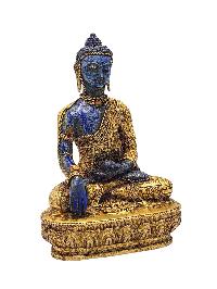 [shakyamuni Buddha], Buddhist Miniature Statue, [lapis], [full Gold Plated], [stone Setting]