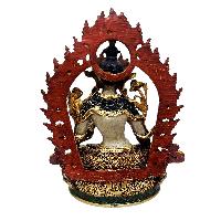 [white Tara], Buddhist Miniature Statue, [thangka Color Finishing], [face Painted]