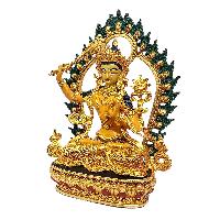 [manjushri] Or [manjushree], Buddhist Miniature Statue, [thangka Color Finishing], [face Painted]