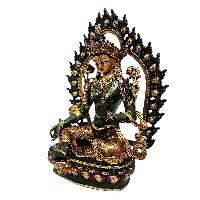 [green Tara], Buddhist Miniature Statue, [thangka Color Finishing], [face Painted]