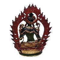 [green Tara], Buddhist Miniature Statue, [thangka Color Finishing], [face Painted]