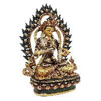 [vajrasattva], Buddhist Miniature Statue, [thangka Color Finishing], [face Painted]