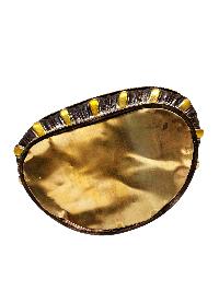 [shakyamuni Buddha], Buddhist Handmade Statue, [chocolate And Silver Oxidized With Extra Gold Plated], [face Painted]