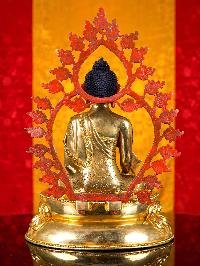 [medicine Buddha], Buddhist Handmade Statue, [full Gold Plated], [face Painted]