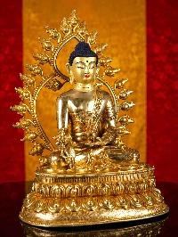 [medicine Buddha], Buddhist Handmade Statue, [full Gold Plated], [face Painted]