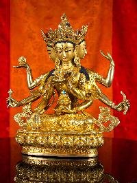 [namgyalma], Buddhist Handmade Statue, [full Gold Plated], [stone Setting], [face Painted]