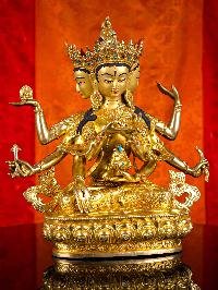 [namgyalma], Buddhist Handmade Statue, [full Gold Plated], [stone Setting], [face Painted]
