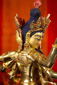 [namgyalma], Buddhist Handmade Statue, [full Gold Plated], [stone Setting], [face Painted]