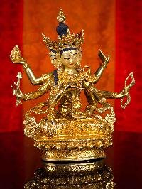 [namgyalma], Buddhist Handmade Statue, [full Gold Plated], [stone Setting], [face Painted]