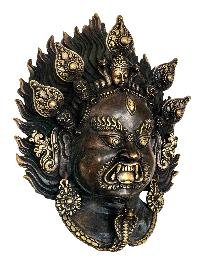 [bhairav], Buddhist Handmade Ritual Metal Mask, [antique Finishing]