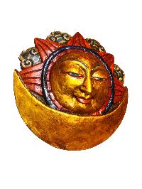 [sun And Moon] Design For Decorative Wall Hangings, [painted], Poplar Wood
