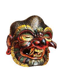 Buddhist Wooden Mask Of [tribal Mask], Tibetan Style Wtih [traditional Colors], Poplar Wood