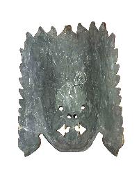 Buddhist Wooden Mask Of [bhairav], Tibetan Style Wtih [traditional Colors], Poplar Wood