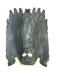 Buddhist Wooden Mask Of [bhairav], Tibetan Style Wtih [traditional Colors], Poplar Wood