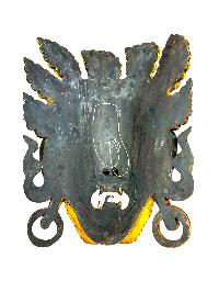 Buddhist Wooden Mask Of [bhairav], Tibetan Style Wtih [traditional Colors], Poplar Wood