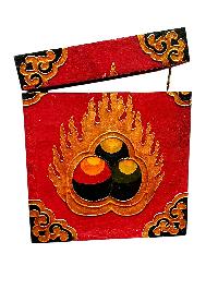 Buddhist Wooden Box With [conch Shell], Tibetan Style With Traditional Colors