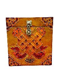 Buddhist Wooden Box With [endless Knot], Tibetan Style With Traditional Colors