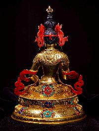[vajrasattva], Buddhist Handmade Statue, [full Gold Plated], [stone Setting], [face Painted]