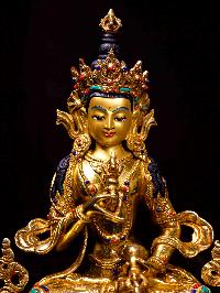 [vajrasattva], Buddhist Handmade Statue, [full Gold Plated], [stone Setting], [face Painted]