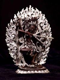 [kurukulla], [hq], Buddhist Miniature Statue, [silver And Chocolate Oxidized]