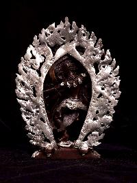 [kurukulla], [hq], Buddhist Miniature Statue, [silver And Chocolate Oxidized]