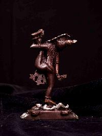 [akash Yogini], [hq], Buddhist Miniature Statue, [silver And Chocolate Oxidized]