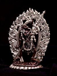 [vajrayogini], [hq], Buddhist Miniature Statue, [silver And Chocolate Oxidized]