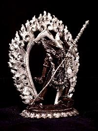 [vajrayogini], [hq], Buddhist Miniature Statue, [silver And Chocolate Oxidized]