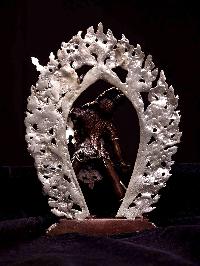 [vajrayogini], [hq], Buddhist Miniature Statue, [silver And Chocolate Oxidized]