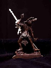 [vajrayogini], [hq], Buddhist Miniature Statue, [silver And Chocolate Oxidized]
