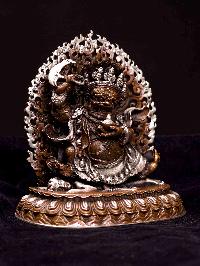 [mahakala Panjaranatha], [kajupa Mahakala], [hq], Buddhist Miniature Statue, [silver And Chocolate Oxidized]