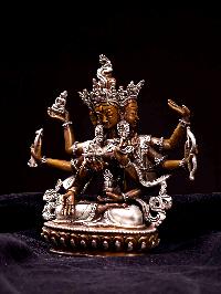 [namgyalma], [hq], Buddhist Miniature Statue, [silver And Chocolate Oxidized]