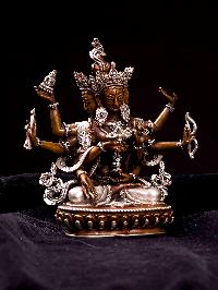 [namgyalma], [hq], Buddhist Miniature Statue, [silver And Chocolate Oxidized]