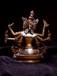 [namgyalma], [hq], Buddhist Miniature Statue, [silver And Chocolate Oxidized]