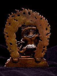 [vajrapani], [hq], Buddhist Miniature Statue, [silver And Chocolate Oxidized]