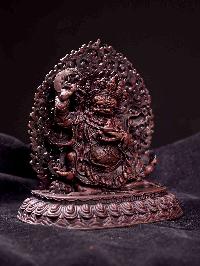 [mahakala Panjaranatha], [kajupa Mahakala], [hq], Buddhist Miniature Statue,  [chocolate Oxidized]
