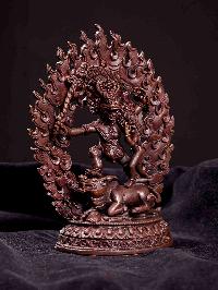 [yamantaka Shakti Or Consort], [hq], Buddhist Miniature Statue,  [chocolate Oxidized]