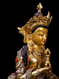 [vajrasattva], Buddhist Handmade Statue, [full Gold Plated], [stone Setting], [siku Design], [face Painted]