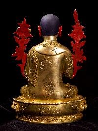 [tsongkhapa Set], Buddhist Handmade Statue, [full Gold Plated], [face Painted]