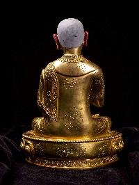 [tsongkhapa Set], Buddhist Handmade Statue, [full Gold Plated], [face Painted]