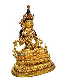 [vajrasattva], Buddhist Handmade Statue, [full Gold Plated], [stone Setting], [face Painted]