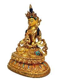[aparimita], Buddhist Handmade Statue, [full Gold Plated], [stone Setting], [face Painted]