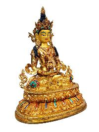 [aparimita], Buddhist Handmade Statue, [full Gold Plated], [stone Setting], [face Painted]