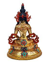 [aparimita], Buddhist Handmade Statue, [full Gold Plated], [stone Setting], [face Painted]