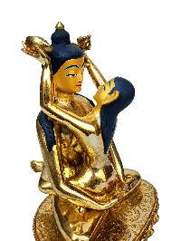 [samantabhadra] Or [buddha Shakti], Buddhist Handmade Statue, [full Gold Plated], [face Painted]