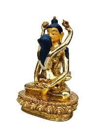 [samantabhadra] Or [buddha Shakti], Buddhist Handmade Statue, [full Gold Plated], [face Painted]