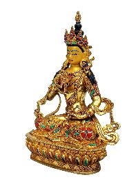 [vajrasattva], Buddhist Handmade Statue, [full Gold Plated], [stone Setting], [face Painted]