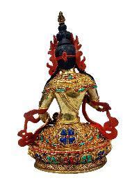 [vajrasattva], Buddhist Handmade Statue, [full Gold Plated], [stone Setting], [face Painted]