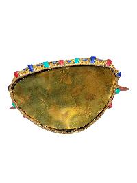 [sitatapatra], Buddhist Handmade Statue, [full Gold Plated], [stone Setting], [face Painted]